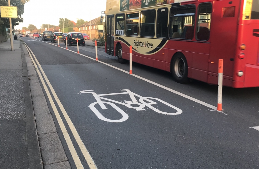 Traffic congestion and empty cycle lanes...