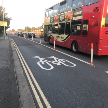 Traffic congestion and empty cycle lanes...